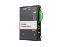 Hongdian industrial IoT edge gateway with dual LAN ports and labeled front panel