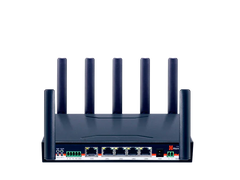 Hongdian industrial IoT router with five antennas, Ethernet ports, and branded logo front view