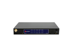 Hongdian industrial IoT router with front panel ports and LED indicators, black casing