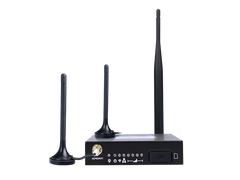 Hongdian industrial IoT router with dual antennas and SIM card slot on white background
