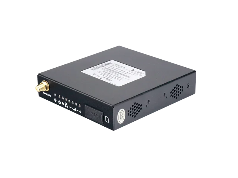 Hongdian industrial IoT router with multiple ports and SIM card slot on white background